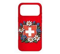 Swiss Flag Edelweiss Gentian Alpine Hiker Design Case for iPhone 17 Pro Max