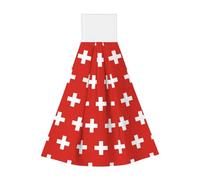 Swiss Flag Hangable portable towel, velvet super absorbent kitchen towel, children's adult bathroom kitchen hanging towel