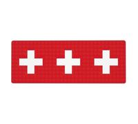 Swiss Flag Keyboard and Mouse Pad, Extra Large Desk Cover, Spill Resistance Mat for Smooth Tracking