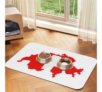 Swiss Flag Map Print Pet Feeding Mat Dog Mat for Food and Water Bowl Dogs Water Dispenser Mat Dogs Accessories