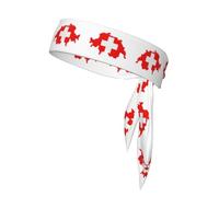 Swiss Flag Map Print Sport Head Ties Headbands Bandanas Workout Hair Band Athletic Sweatbands for Running Tennis