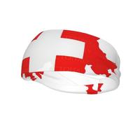 Swiss Flag Map Print Sweatbands Sports Headband for Men Women,Athletic Sweatband for Tennis,Basketball,Running,Gym