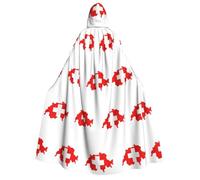 Swiss Flag Map print Unisex Medieval Viking Hooded Cape Cloak for Halloween Cosplay, Christmas Party Costume Outfits