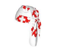Swiss Flag Map Print Unisex Sweatband Wide Headband Breathable Head Scarf Absorb Sweat Bandanas for Running Fishing Black