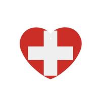 Swiss Flag Pattern Car Air Fresheners 6 Pcs Heart Shape Hanging Aromatherapy Tablets Scented Fresheners For Bedroom Bathroom