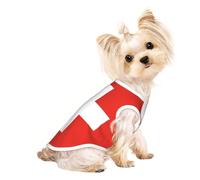 Swiss Flag Pet Breathable Sleeveless T-shirt S for Small Dogs and Cats Soft, Lightweight, Stylish