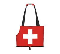 Swiss Flag Pet Tote Bag Foldable Handbag Carrier for Small Dogs Cats Puppy Portable Travel Shoulder