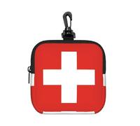 Swiss Flag Print Coin Bag for Women, Zipper Wallet/Mini Storage Pouch, Everyday Carry Organizer for Keys, Cards