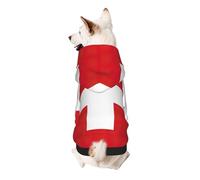 Swiss Flag Print Dog Hoodie Sweatshirt For Small Dogs, Warm, Soft And Breathable Pet Clothes, Easy To Wear Jumper For Winter And Fall Warm