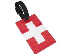 Swiss Flag Print Luggage Tag for Suitcases Cute Waterproof and Reusable Travel Bag Backpack Tags Gifts