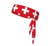 Swiss Flag Print Ninja Headbands,Adjustable Head Tie For Men, Sports Sweatband For Yoga Running Basketball
