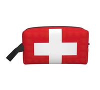 Swiss Flag Print Toiletry Bag for Men Travel Toiletry Bag, Spacious Capacity Cosmetic Bag for Women