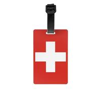 Swiss Flag Printed Anti-Lost Luggage Tags Luggage Tags Suitable for Suitcases Backpacks and Golf Bags