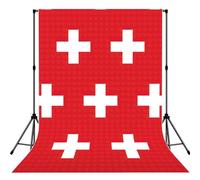 Swiss Flag Printed Photography Background, Reinforced Stitched Edge Cloth, Smooth Backdrop for Portraits