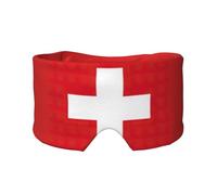 Swiss Flag Printed Slumber Eye Shield, Reversible Sleep Gear, Light Blocking Headwrap, for Travel Comfort