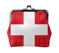 Swiss Flag Printing Coin Purse, Lightweight Minimalist Wallet For Music Festivals And Concerts, Black, One Size, Art Deco
