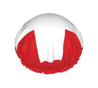 Swiss Flag Shower Caps For Women, Elastic And Reusable Bath Caps, Double Waterproof Layers Shower Cap, Bathing Shower Caps