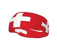 Swiss Flag Sports Headbands Moisture Wicking Athletic Terry Cloth Sweatband Sweat Absorbing Head Band