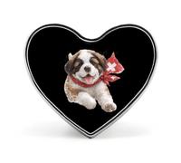 Swiss Flag St. Bernard Heart Brooch Cute Badge Lapel Pins