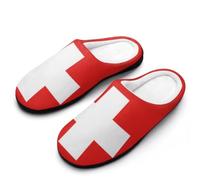 Swiss Flag Switzerland Cotton Men's Slip-on Slippers 13-14（46-47）