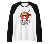 Swiss Fondue Party Apres Ski or Anytime Raglan Baseball Tee