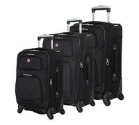 Swiss Gear 3 PC Spinner Wheel Suitcase Set - Softshell & Lightweight