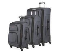 Swiss Gear Sion Softside Expandable Luggage, Dark Grey, 3-Piece Set (21/25/27)