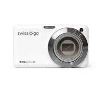 Swiss+Go SG55 White Compact Digital Camera - 8MP Sensor, 12× Zoom, 4K Video, Wi-Fi Photo Transfer, 3″ LCD, Image Stabilisation & Flash - Lightweight Everyday Point-and-Shoot Camera