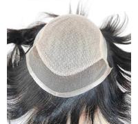 Swiss Lace Front Natural Scalp Looking Silk Base Men's Human Hair Toupee Hair Replacement System