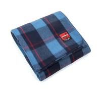 Swiss Link Military Surplus 90 x 62 Inch Insulating Indoor Outdoor Stain, Flame, and Water Resisting Classic Wool Plaid Washable Blanket, Sky Blue