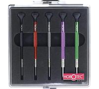 Swiss Made MSA01.020-B Watchmakers Screwdriver Set of 5 (1.00, 1.20, 1.40, 1.60 and 2.0 mm) with Aluminium Body