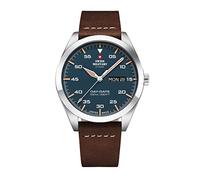 Swiss Military by Chrono SM34087.05 Men's Quartz Watch with Leather Strap Analogue Silver
