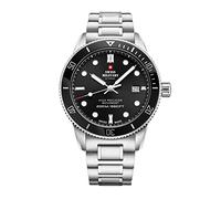 Swiss Military by Chrono SM34088.01 Men's Quartz Movement Watch with Stainless Steel Metal Strap Analogue Silver, Bracelet