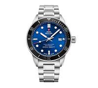 Swiss Military by Chrono SM34088.02 Men's Watch Quartz Movement with Stainless Steel Metal Strap Analogue Men's Watch Silver, Bracelet