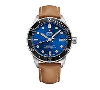 Swiss Military by Chrono SM34088.05 Men's Watch Quartz Movement with Leather Strap Analogue Men's Watch Silver, Strap.