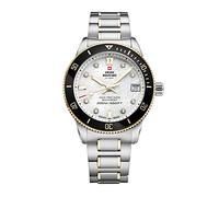 Swiss Military by Chrono SM34089.04 Women's Watch Quartz Movement with Stainless Steel Metal Strap Analogue Women's Watch Silver Gold, Bracelet