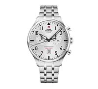 Swiss Military by Chrono SM34098.02 Men's Watch Chronograph Quartz Movement with Stainless Steel Metal Strap Analogue Men's Watch Silver