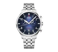 Swiss Military by Chrono SM34098.03 Men's Watch Chronograph Quartz Movement with Stainless Steel Metal Strap Analogue Men's Watch Silver