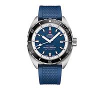 Swiss Military by Chrono SMA34100.09 Men's Watch Titanium Automatic Movement with Rubber Strap Analogue Men's Watch Blue, black, Minimalist