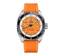 Swiss Military by Chrono SMA34100.10 Men's Watch Titanium Automatic Movement with Rubber Strap Analogue Men's Watch Orange, black, Minimalist
