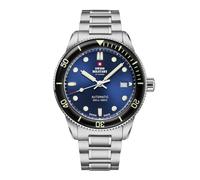 Swiss Military by Chrono SMA34106.02 Men's Watch Automatic Movement with Stainless Steel Metal Strap Analogue Men's Watch Silver