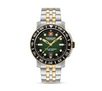 Swiss Military Hanowa Black Marlin Men's Watch with Stainless Steel Strap or Silicone Strap 20 ATM, Silver, One Size, Bracelet