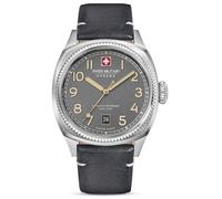 Swiss Military Hanowa Men's Condor Watch with Leather Strap Date Sapphire Glass, grey/black, Strap.
