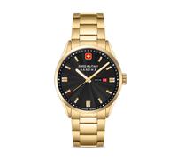 Swiss Military Hanowa Men's Wristwatch Analog Gold/Black 42mm Stainless Steel Men's Watch Chronograph Date Bracelets