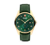 Swiss Military Hanowa Men's Wristwatch Analog Leather Green Gold 40mm Chronograph Men's Watch Watches
