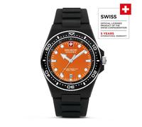 Swiss Military Hanowa Men's Wristwatch Ocean Pioneer Orange/Black 42mm Stainless Steel/Silicone Men's Watch Chronograph