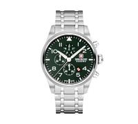 Swiss Military Hanowa Thunderbolt Chrono Men's Watch with Leather Strap or Metal Strap 43 mm Diameter 10 ATM, Silver, Bracelet
