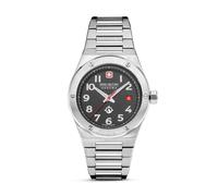 Swiss Military Hanowa Unisex Wristwatch Analog 42mm Black/Silver Stainless Steel Men's Watch Chronograph Quartz Time Date Bracelets