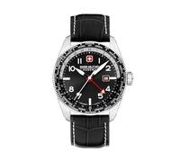 Swiss Military SMWGB0000504 Men's Analogue Quartz Watch with Leather Strap, Black, One Size, Strap.