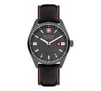 SWISS MILITARY SMWGB2200140 Men's Analogue Quartz Watch with Leather Strap, Black